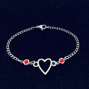 Heart Bracelet Stainless Steel with birthstone charms